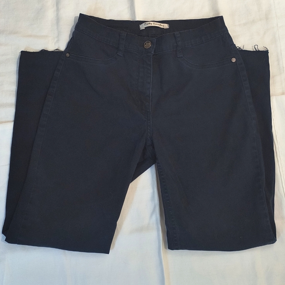 Betty Barkley mid-rise, straight tapered leg cotton pants